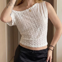 Floral Lace Off-Shoulder Crop Top