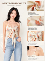 Reversible Watercolor Print Spaghetti Strap Cami Top