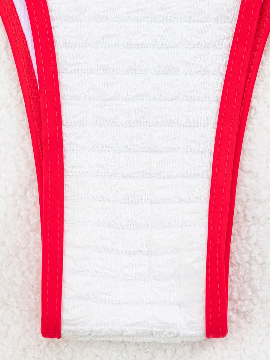 Wrinkled Bow Knotted Bikini