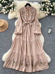 Embroidered Large Swing Dress