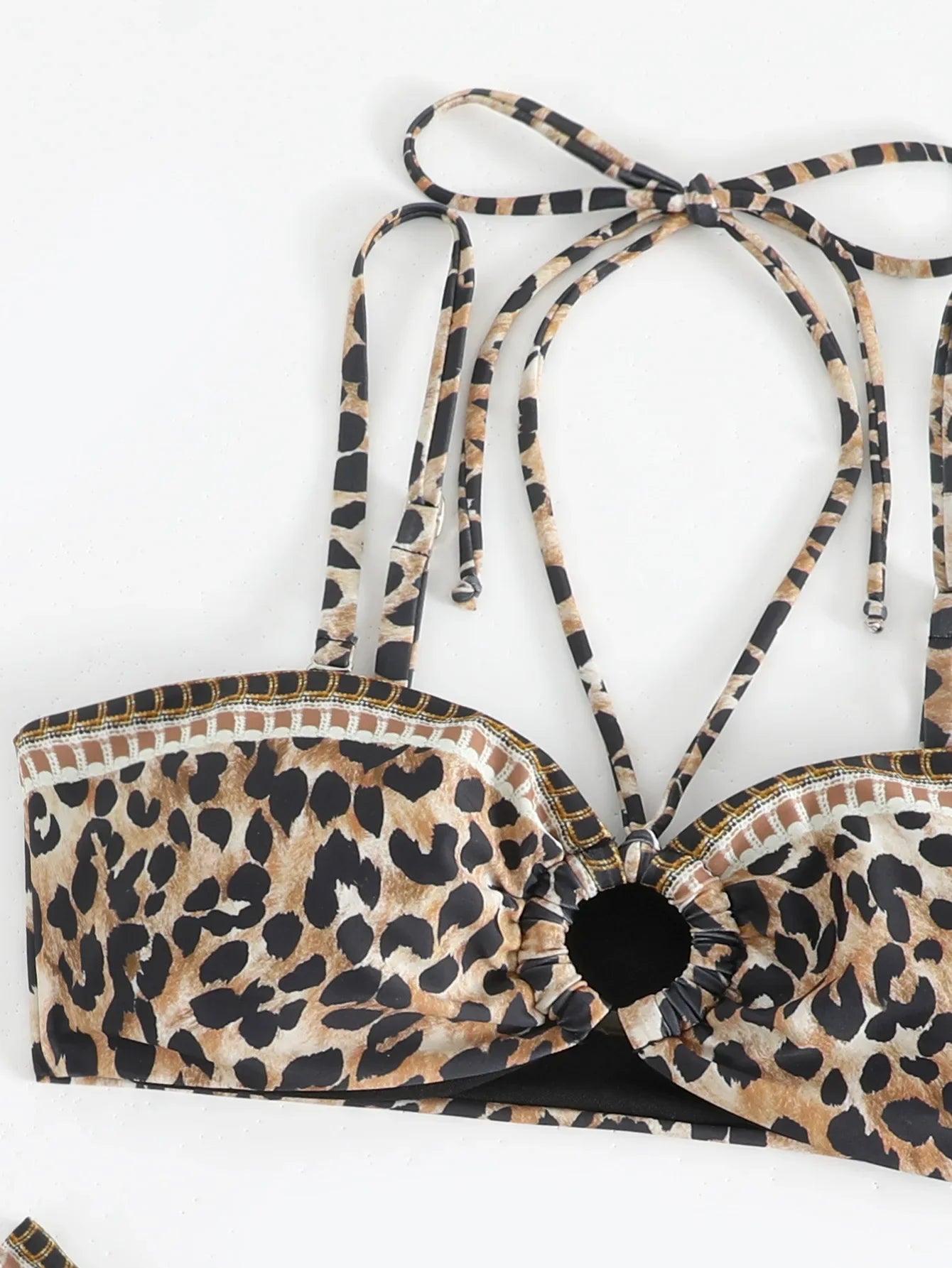 Sexy Black Leopard Print Bikini Set