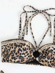 Sexy Black Leopard Print Bikini Set