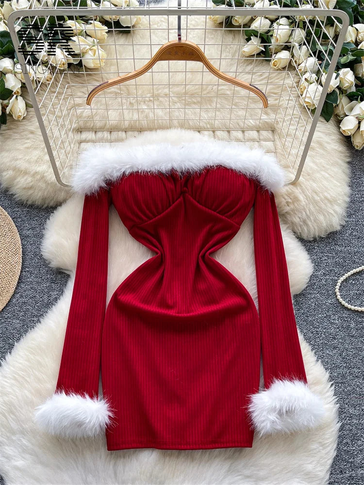 Ladies Christmas Red Dress