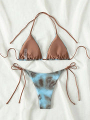 Sexy Coffee Tie Dye Gradient Micro Bikini