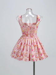 Boho Inspired Floral Print Mini Dress