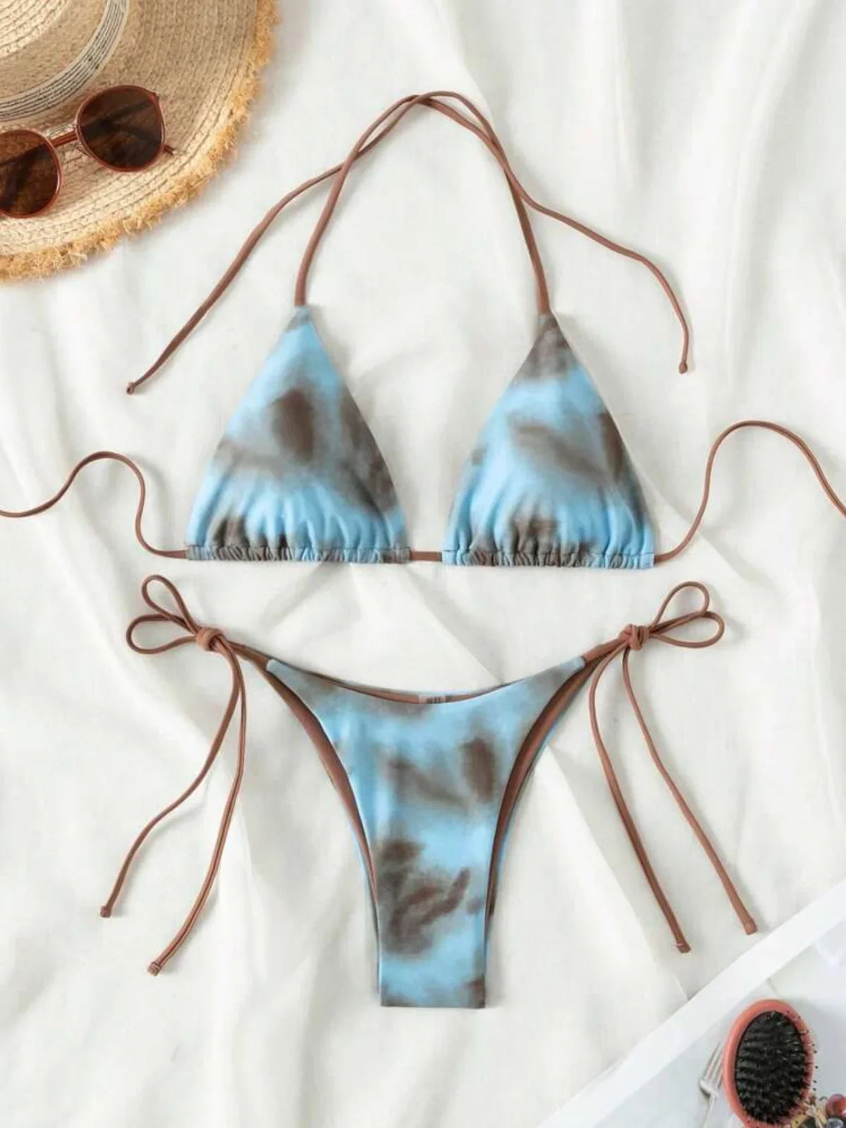 Sexy Coffee Tie Dye Gradient Micro Bikini
