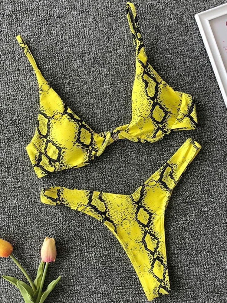 High Cut V-bar Underwired Bikini