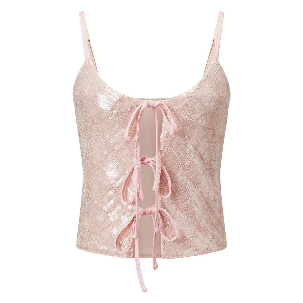 Solid Color Spaghetti Strap Front Cutout Crop Tank Tops