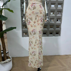 Yellow Retro Floral Bodycon Holiday Dress