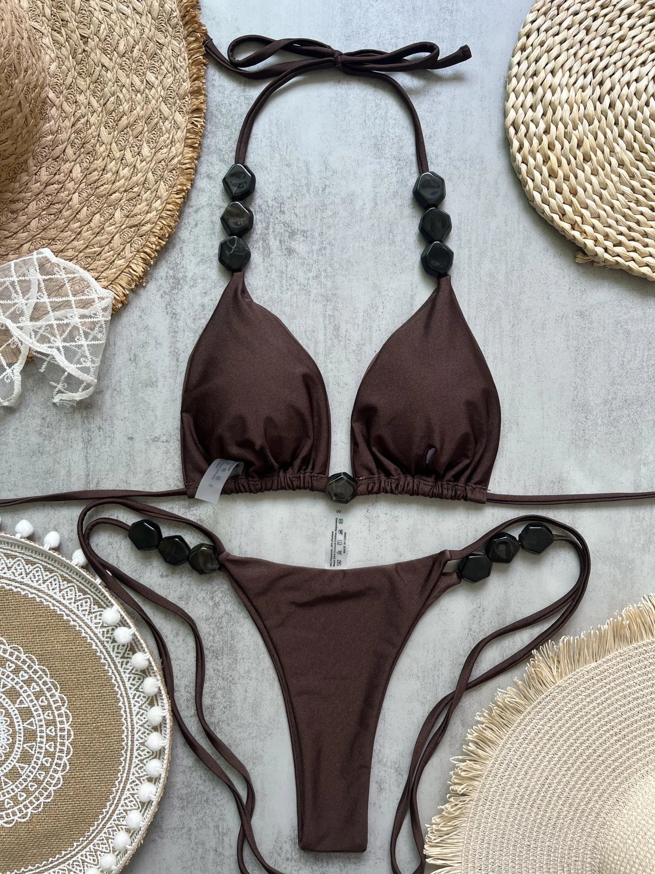White Halter String Micro Bikini