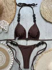 White Halter String Micro Bikini
