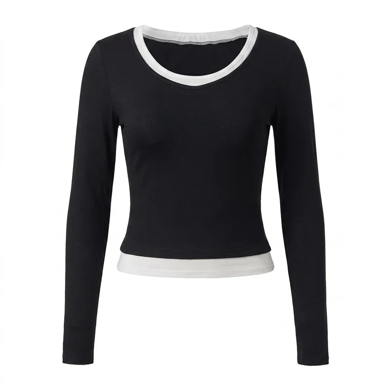 2 In 1 Layered Look Long Sleeve T-shirts