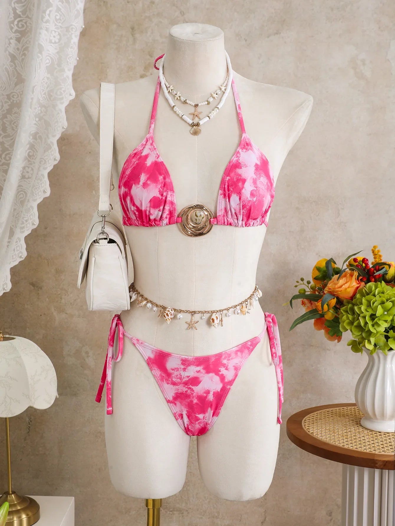 New Pink Tie Dye Gradient Bikini