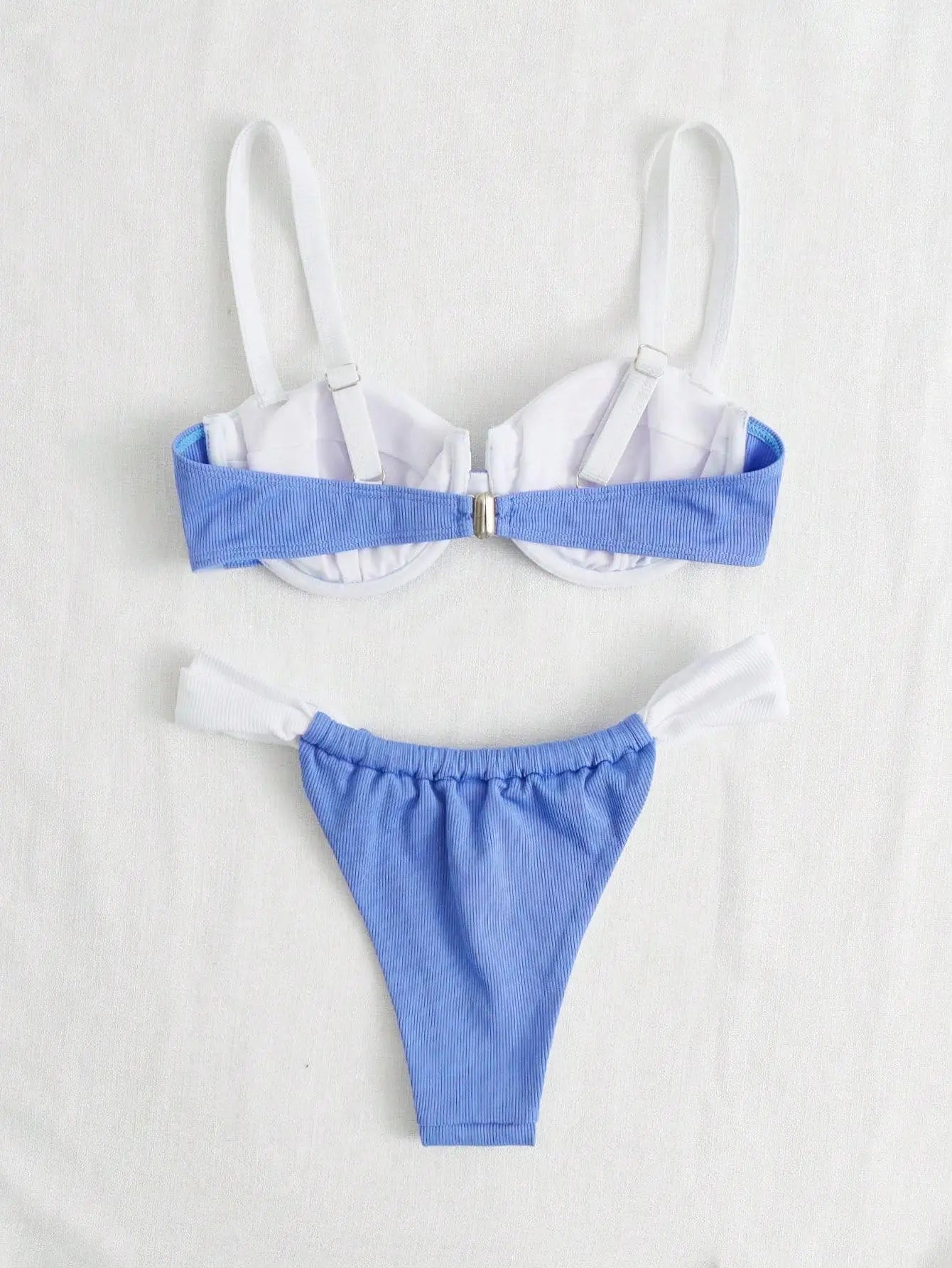 Sexy Blue Patchwork Micro Bikini