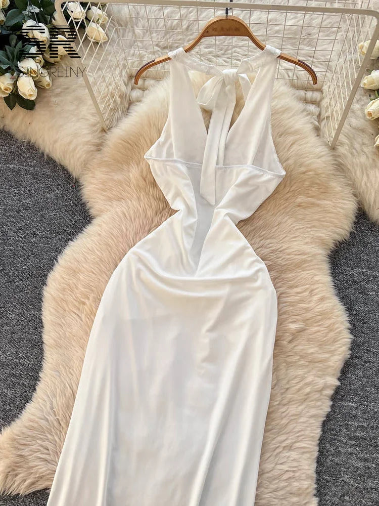 Lace Halter Gown Dress