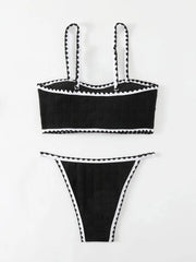 Sexy Black Patchwork Bikini Set