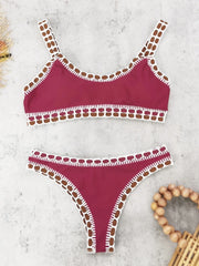 Sexy Hollow Out Knitted Bikini Set