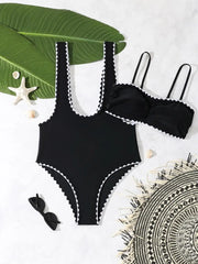 Vintage Black Contrast Bikini Set
