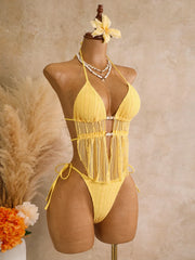 Sexy Yellow Triangle Bikini