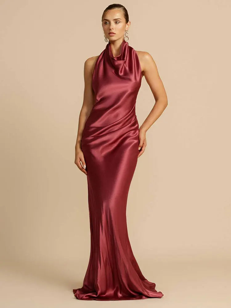 Elegant Satin Maxi Dress