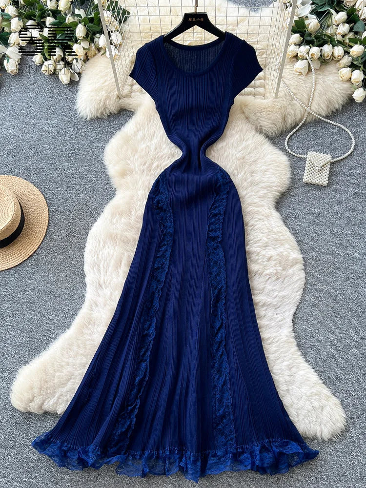 Lace Knitted Long Dress