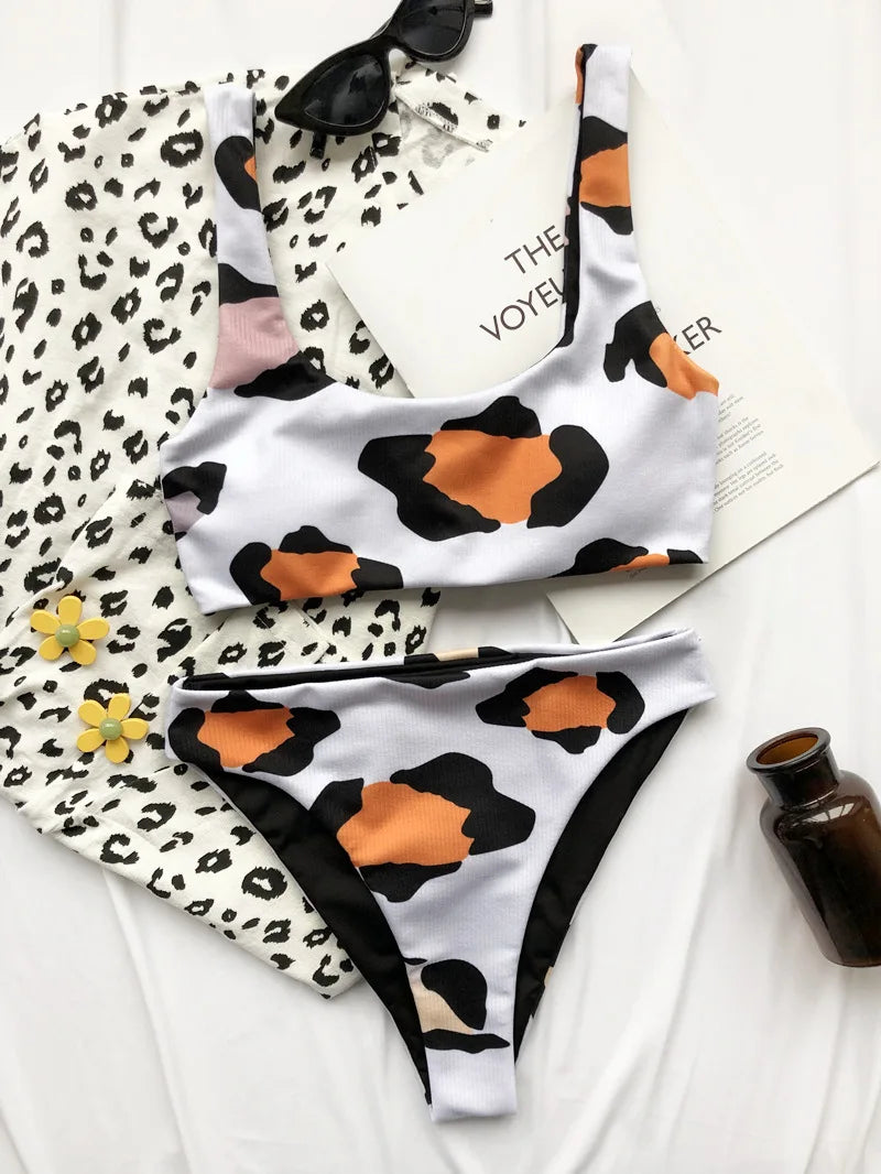 Sexy Cow Print Bikini Set