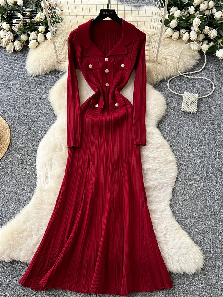 Elegant Knitted Party Dress