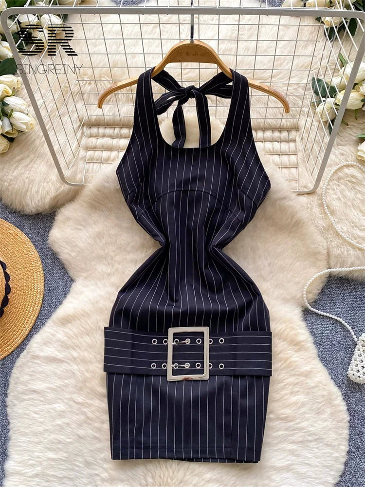 Stripe Office Lady Dress