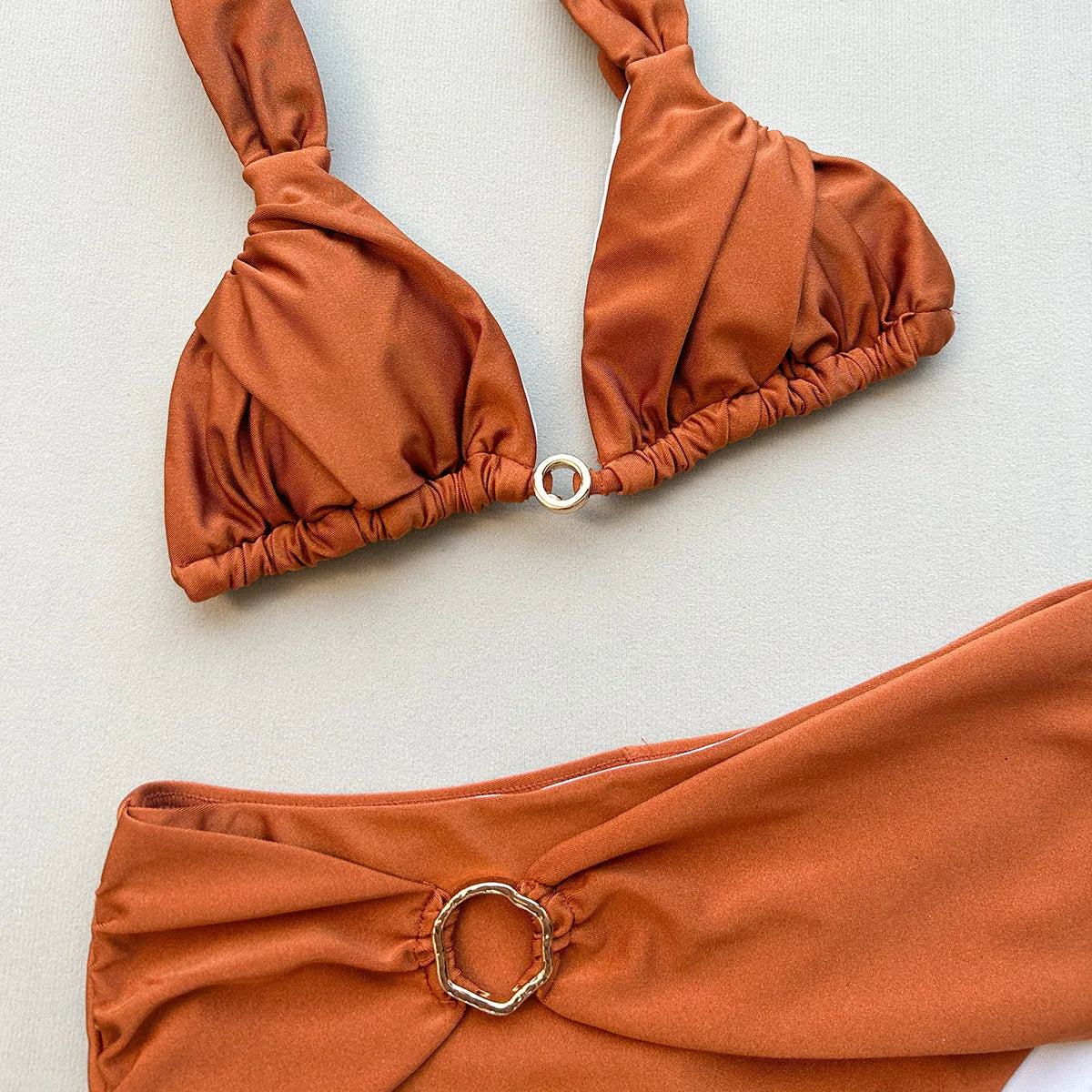 Vintage Brown Two Piece Bikini Set