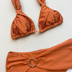 Vintage Brown Two Piece Bikini Set
