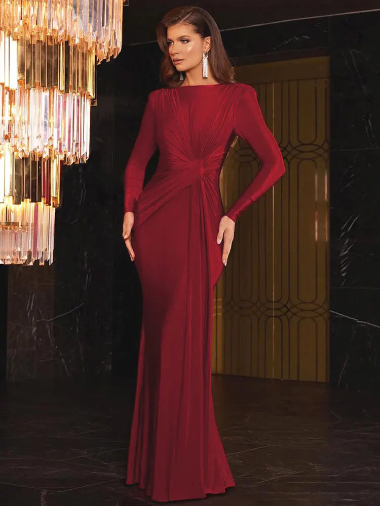 Elegant Ruched Maxi Dress