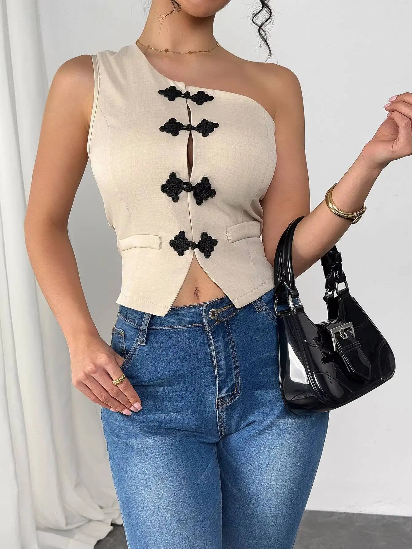 Women's Beige Crop Top