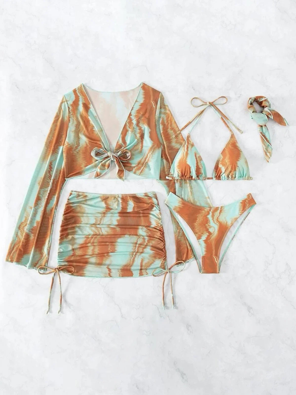 Sexy Orange Tie Dye Gradient Bikini
