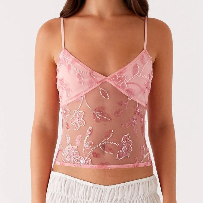 Boho Beaded Embellished Tank Tops