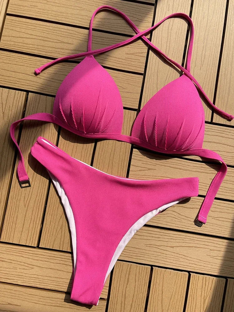 Halter Bra Cup Bikini