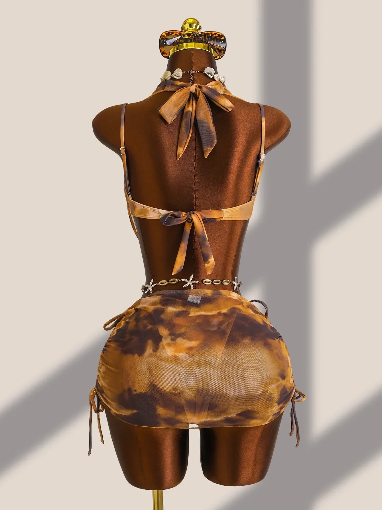 Sexy Coffee Tie Dye Gradient Bikini