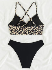 Criss Cross Back Leopard Bikini