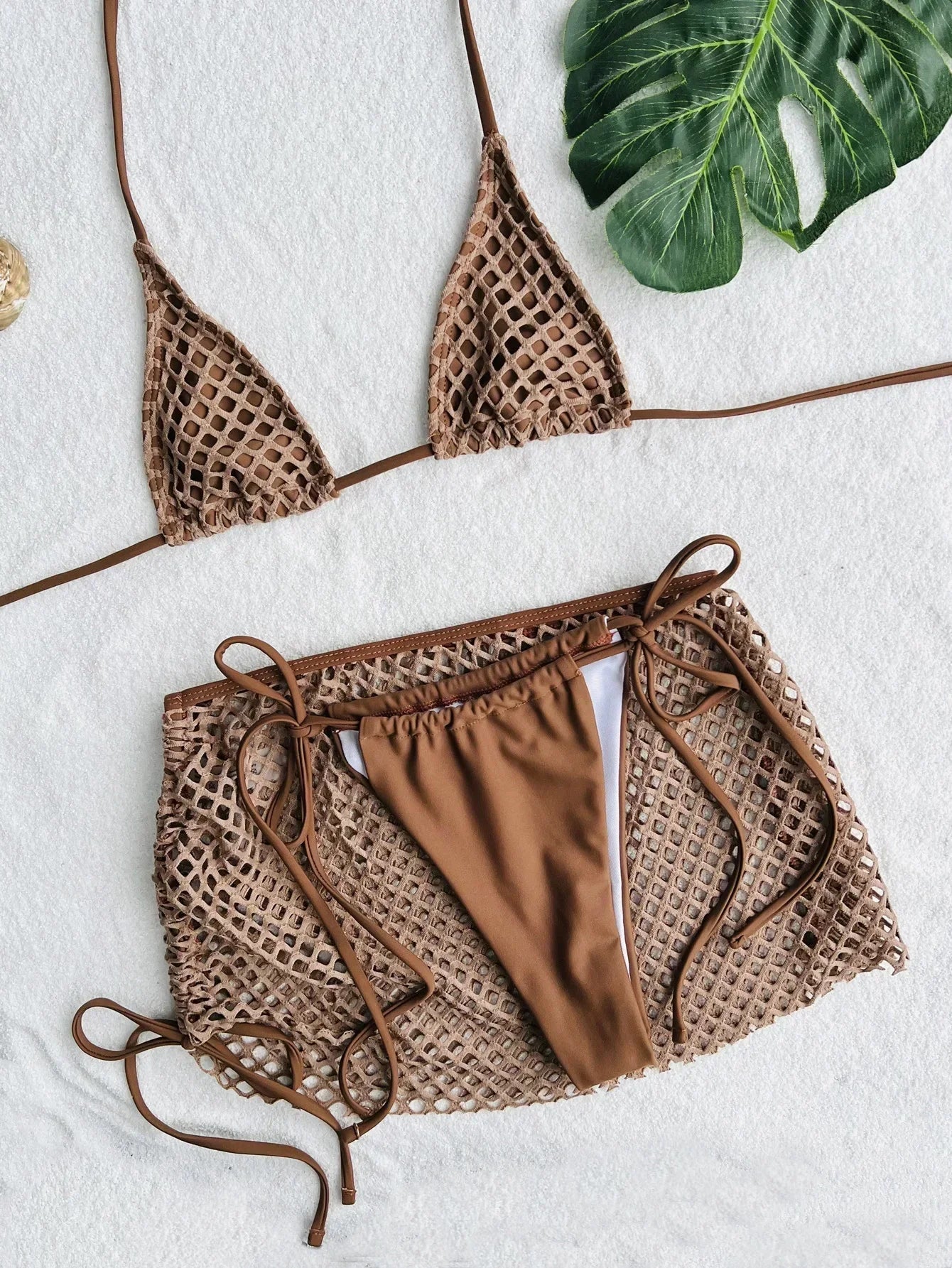 Sexy Brown 3 Piece Bikini