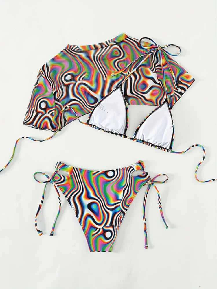 Sexy Black Zebra Print Bikini Set