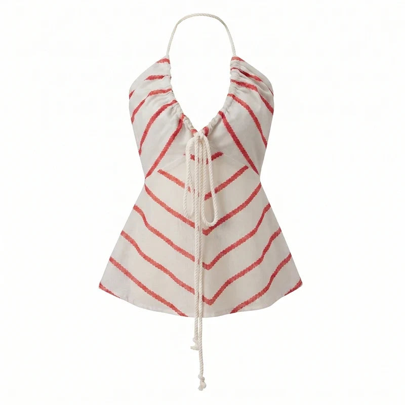 Chevron Striped Halter Cami Top