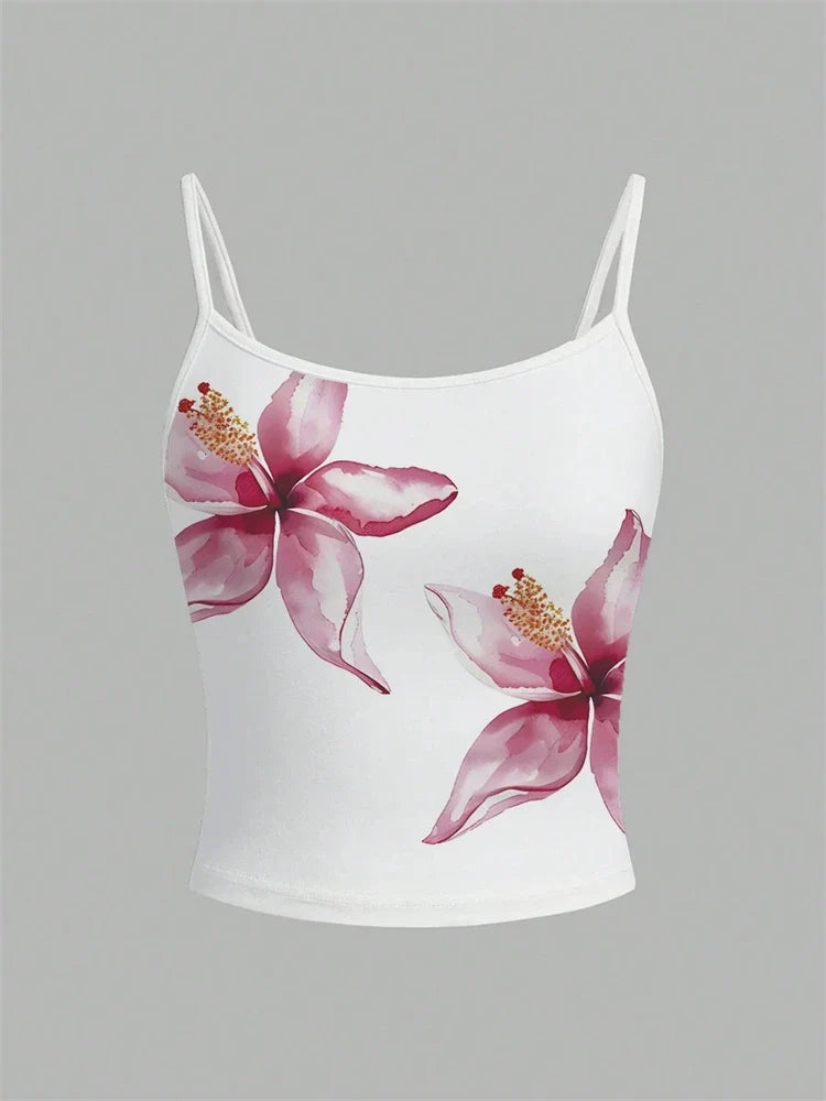 Floral Print Graphic Cami Top