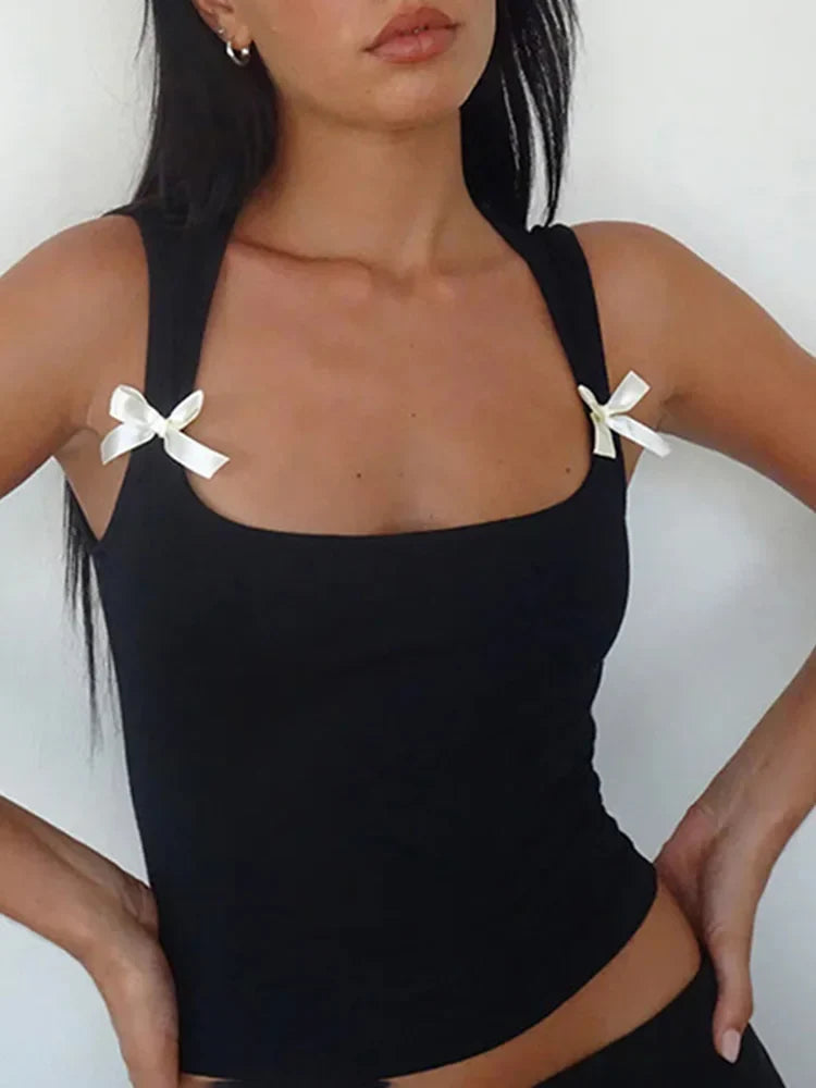Y2K Women's Bow Tie-Up Tank Top