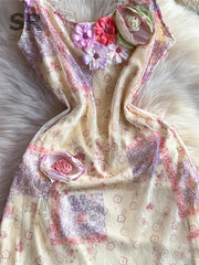 3D Floral Mesh SunDress