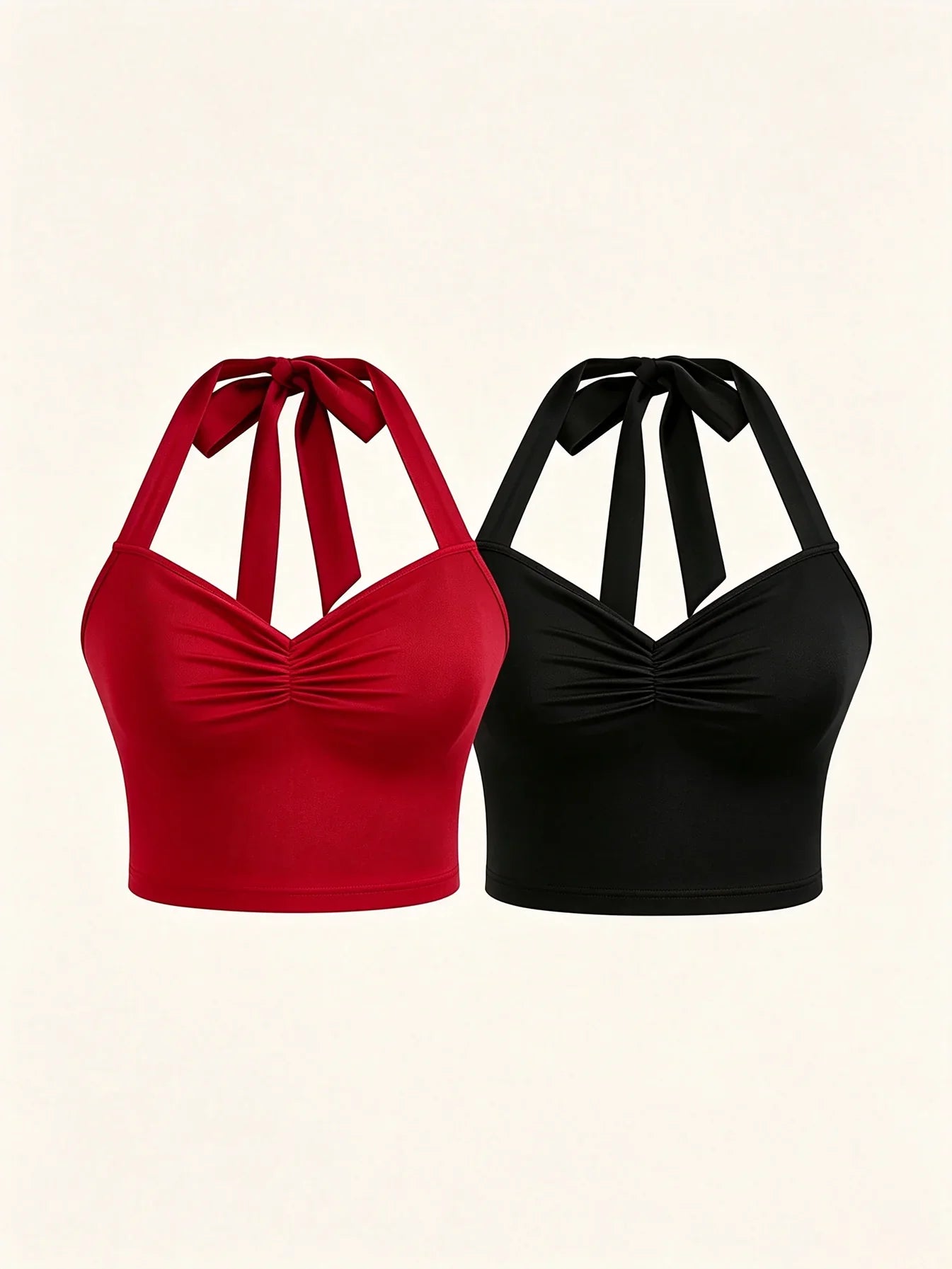 2pclegant Halter Crop Top