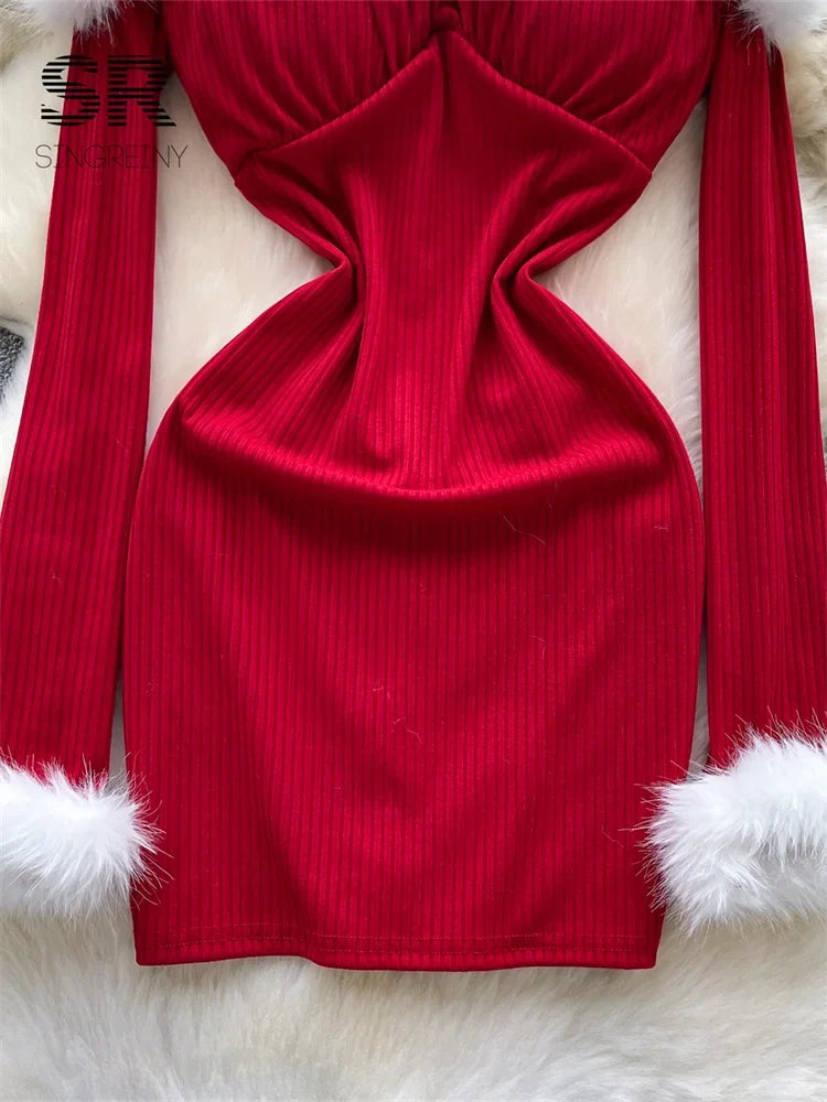 Ladies Christmas Red Dress