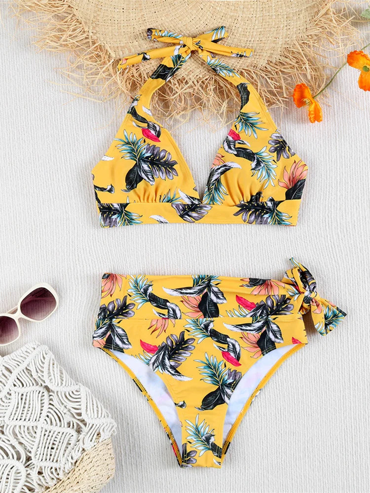 Vintage High Waist Bikini Set