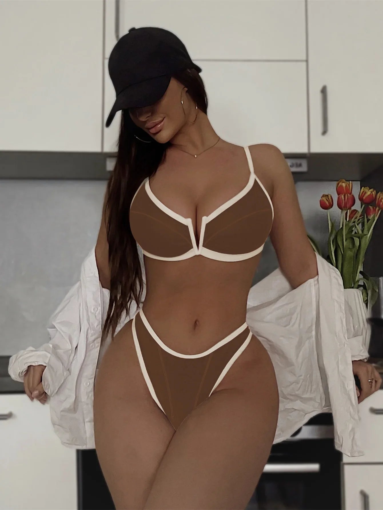 Sexy Green Contrast Bikini Set