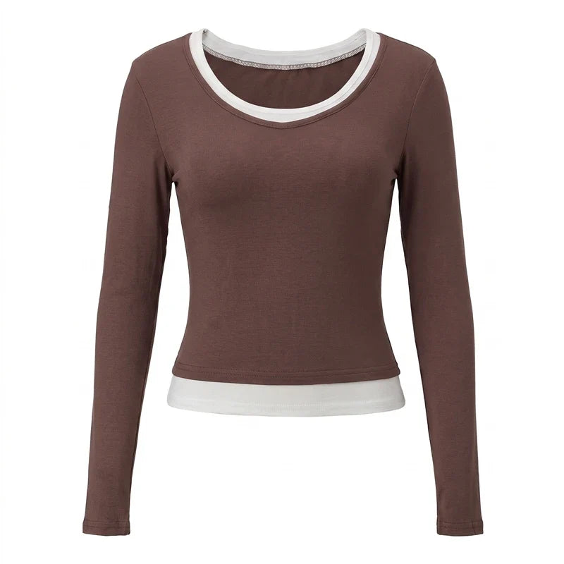 2 In 1 Layered Look Long Sleeve T-shirts