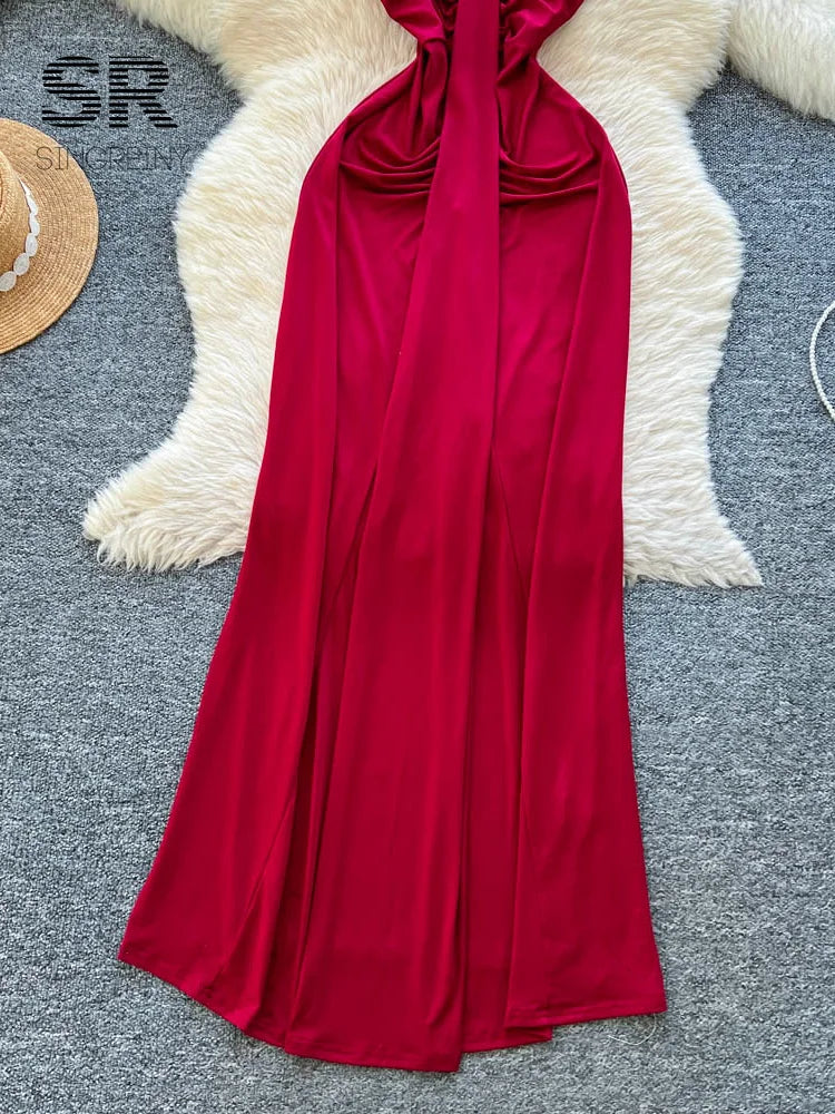 Ruched Draped Party Dress