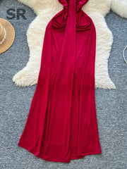 Ruched Draped Party Dress